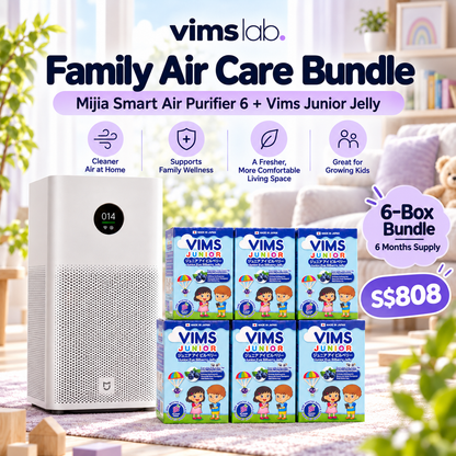 Mijia Smart Air Purifier 6 with 6 boxes of Vims Junior Jelly — bundle illustration