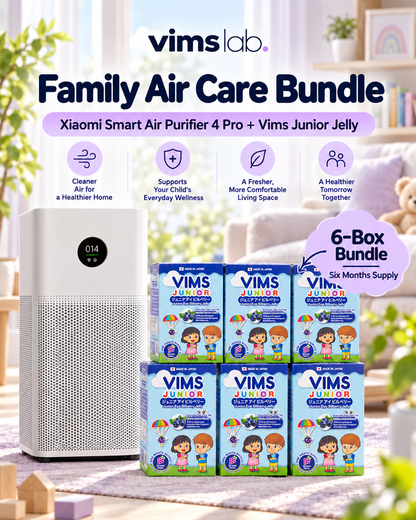 Xiaomi Smart Air Purifier 4 Pro with 6 boxes of Vims Junior Jelly — bundle illustration